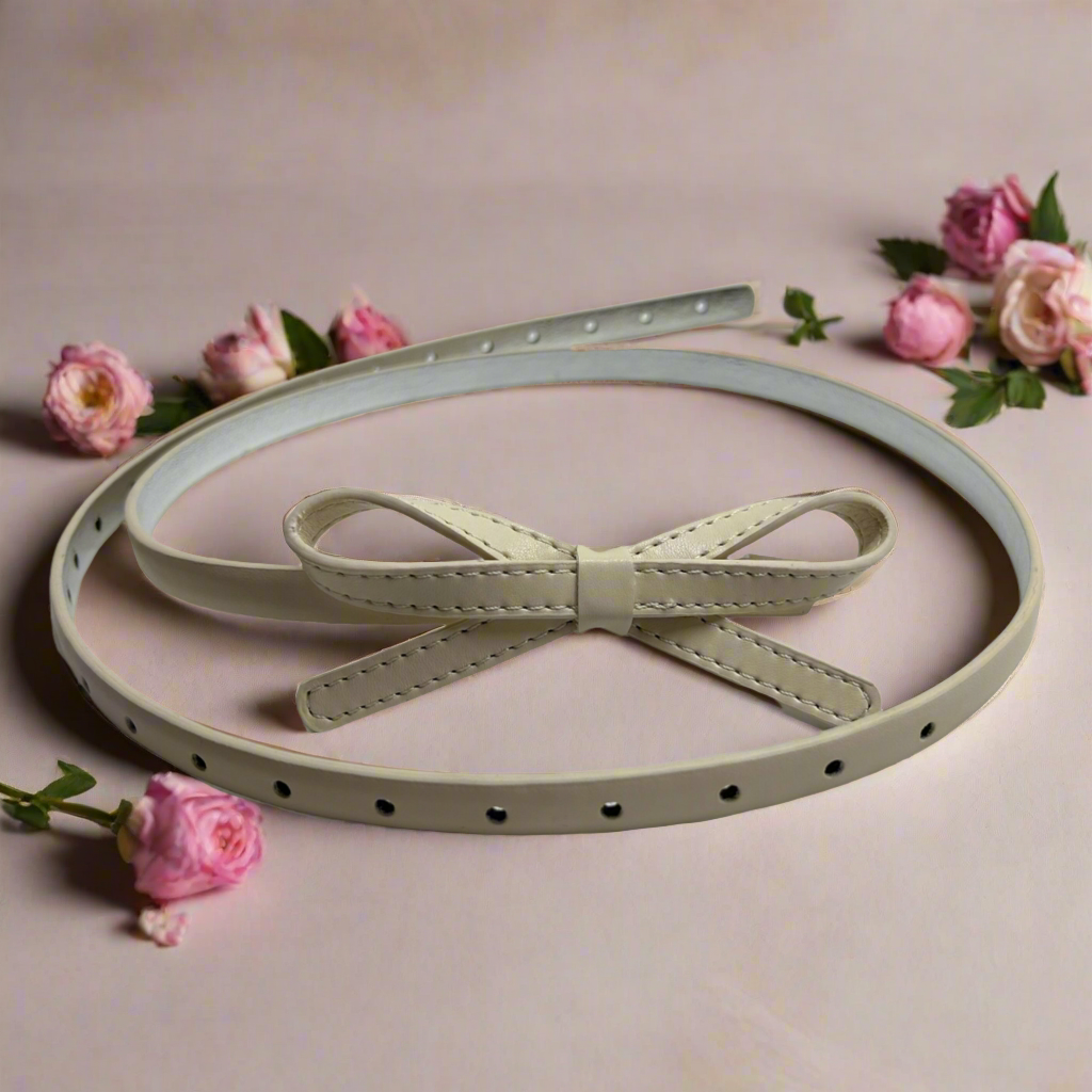 Ribbon Belt in Cream