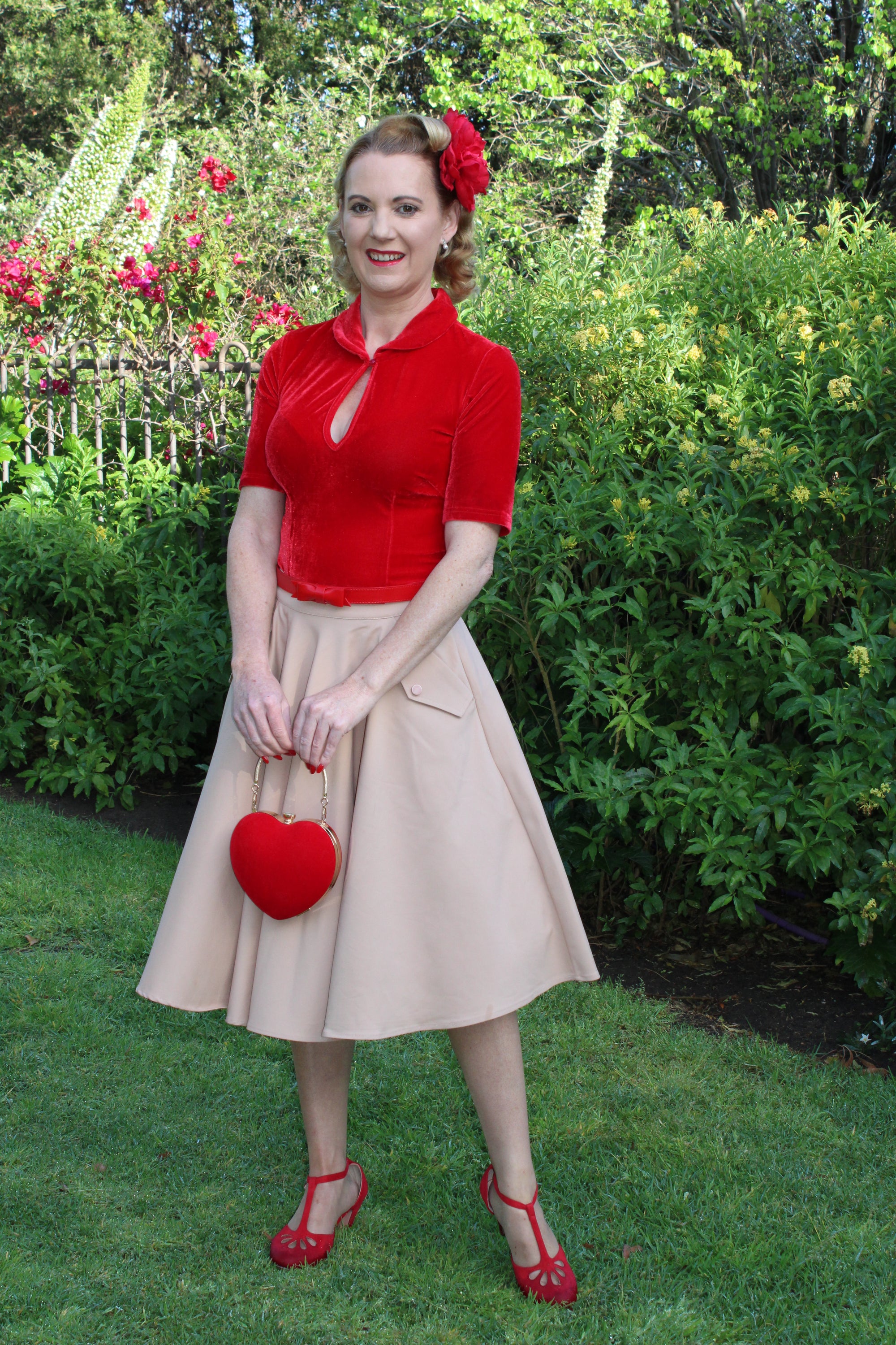 Keynote Blouse in Ruby Velvet