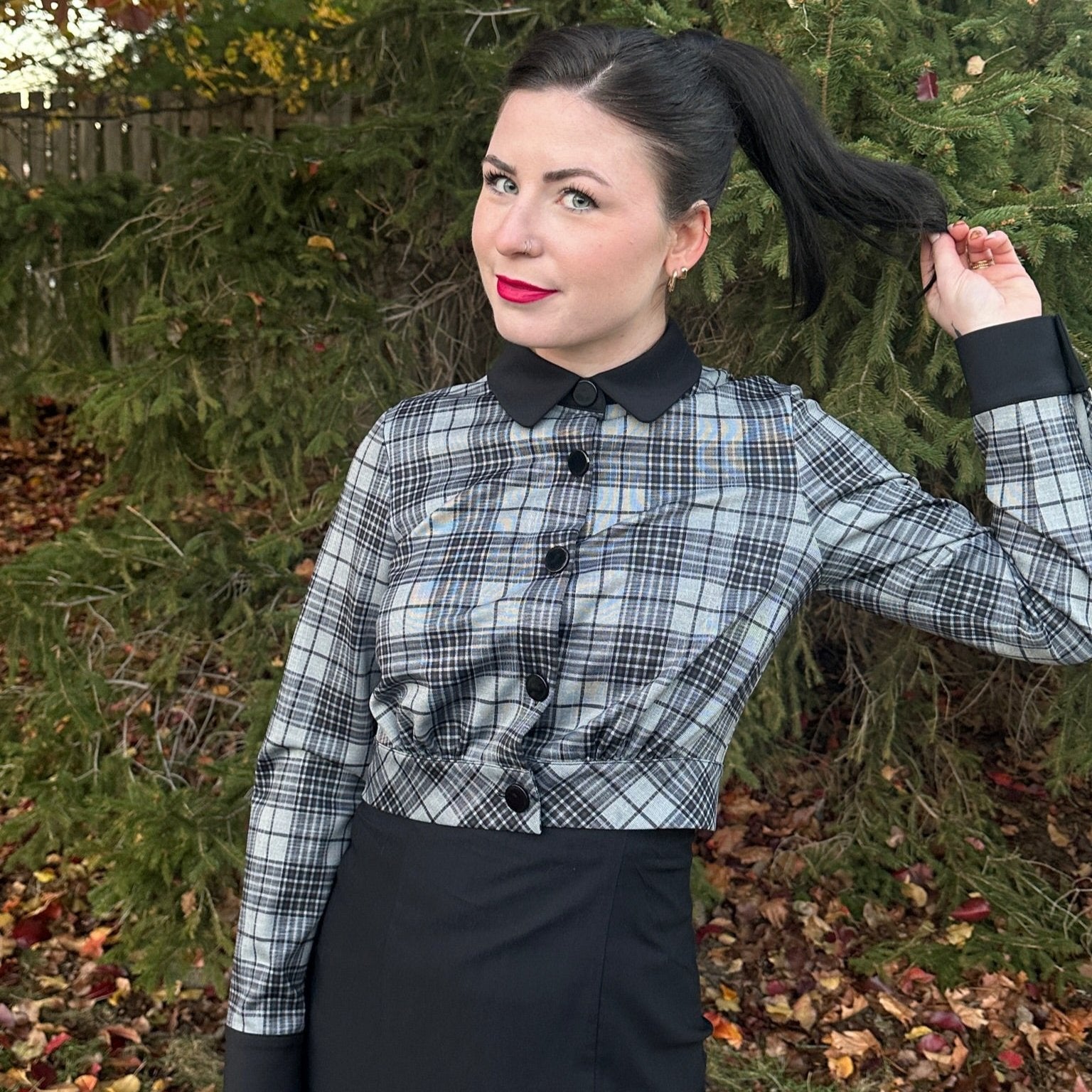 Billie Jacket in Charcoal Plaid