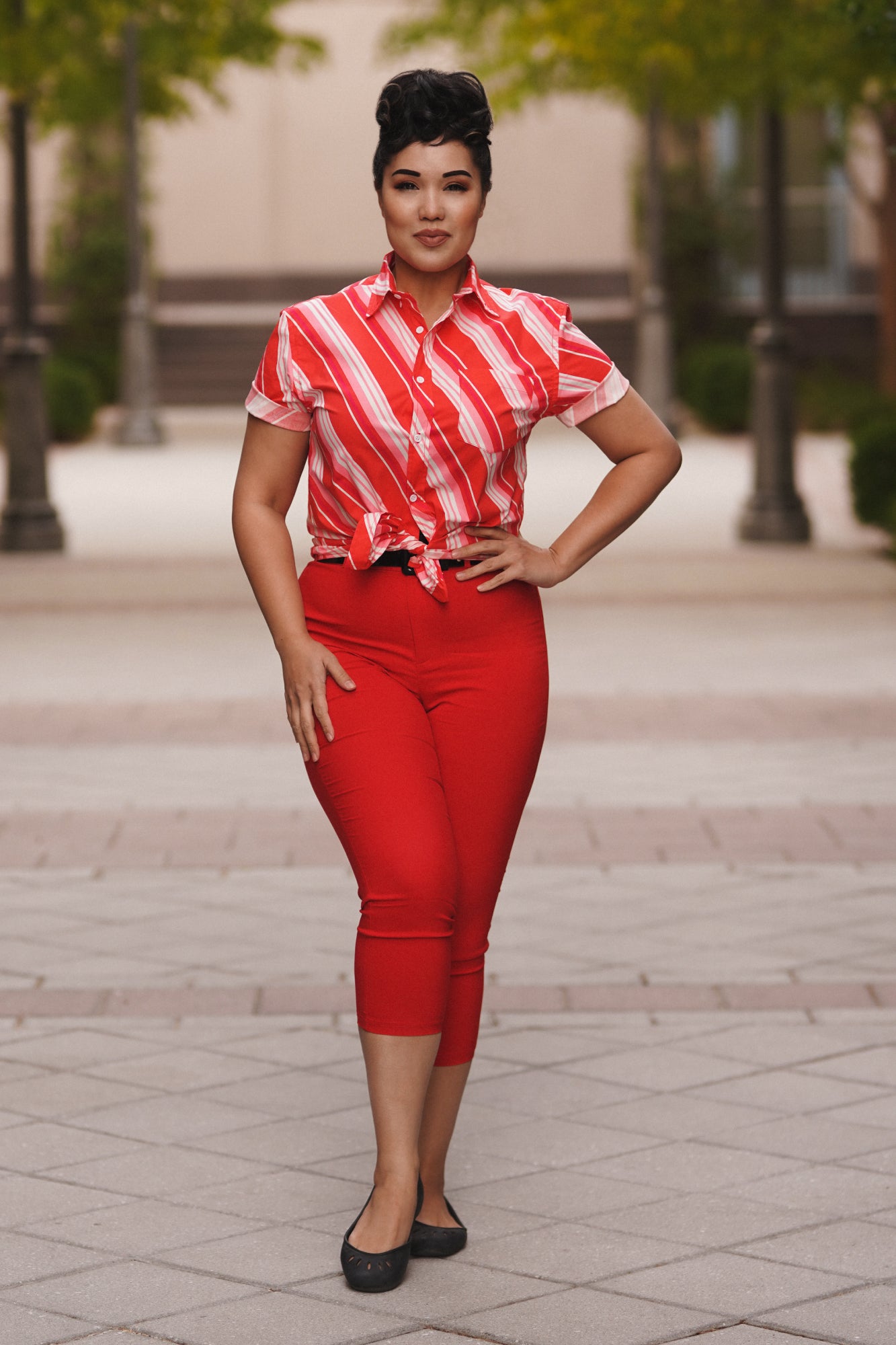 Luisa Capri in Pinup Red  Rockabilly fashion outfits, Rockabilly outfits,  Dolly blouse